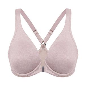 Kvinnors plusstorlek Full täckning underwire Support Unlined Plunge Racerback Front Closure Bras 210623