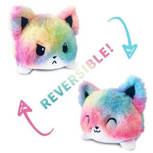 Lovely Reversible plush toys Cat Gato Kids Soft Gift Animals two-sided Doll Cute Toy Peluches For Children's Halloween and Christmas gifts