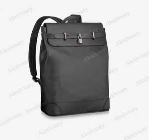 Ångare ryggsäckar klassiska Eclipse Canvas läder axelväskor svarta blommor tryckta mens designer rese bagage satchel handväska fa295k