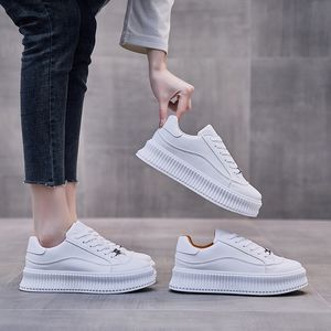 Wholesale Fashion white shoes thick bottom board sports sneakers trendy women's casual trainers outdoor jogging walking size 36-40