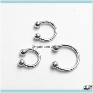 Jóias de septo do nariz 3pcs C Forma 925 anel de argola esterlina 6mm/8mm/10mm anéis de orelha de lips helix lip helix bodyp entrega