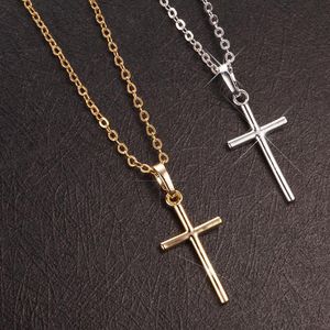 Collana croce maglione moda per donna uomo donna ciondolo a catena colore argento oro regali di gioielli cristiani