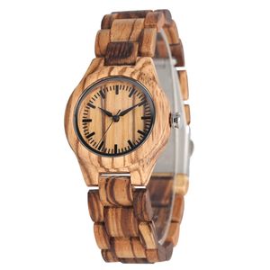 Classic Real Wooden Women Simple Scale Display Dial Quartz Timepiece Wood Armband Watch Ladies Top Gifts Artikel 2019