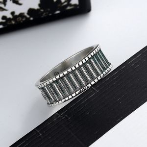 Ringas de banda Novo designer clássico vintage titanium aço anéis de aço de moda18k guggi anel jóias para homens e mulheres anéis de anéis de aniversário anel de moissanite