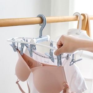 Clothing & Wardrobe Storage Multi-functional 12 Clips Folding Drying Rack Underwear Socks Clip Clothes High Quality Patterns For Travel