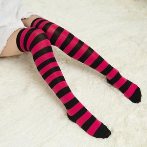 Socks & Hosiery Japanese Kawaii Boots Compression Stockings Girls Over Knee Long Body Thigh High Tube Women Striped Stocking