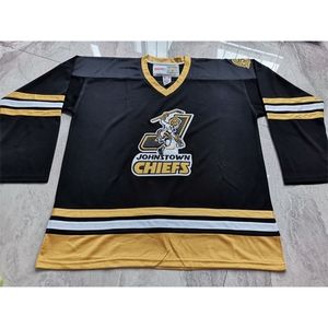 001Custom Männer Jugend Frauen Vintage Johnstown Chiefs 1995-96 Hockey Jersey Größe S-5XL