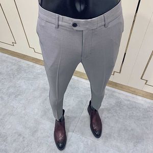 Verão Clássico Mens Dress Pants Business Formal Terno Calças Para Homens Casuais Slim Fit Office Calças Sociais Traje Homme 210527