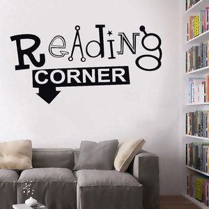 Naklejki ścienne Reading Narożnik Naklejka Biblioteka Dekoracja Samoprzylepna Naklejka Szkoła Calssroom Home Decor Murale Y432