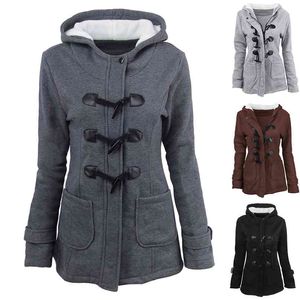 Parka con bottoni Donna Cappotto invernale lungo da donna e Parka primaverile Donna oversize Giacche Giacca in poliestere di cotone Grande irregolare 210923