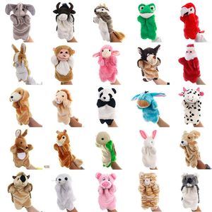 top popular Animal Plush Hand Puppets Soft Toy Cartoon Dolls Puppets Plush Toys Baby Educational Stuffed Pretend Telling Story Doll For Children Gifts 2022