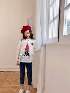 Giacca maglione bambina Primavera autunno Bambini Ragazze Cardigan lavorato a maglia Outwear pantaloni jeans bambino top