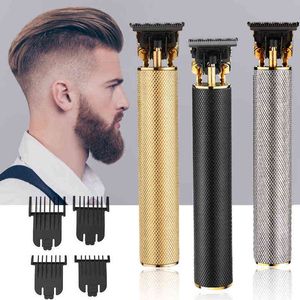 Máquina de cortar cabelo elétrica Barbeiro Aparador de cabelo para homens Recarregável T Careca 0mm Máquina de corte de cabelo Máquina de cortar cabelo Aparador de barba G1116