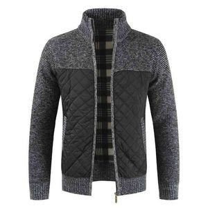 メンズセーター春秋の冬の暖かいニットセータージャケットカーディガンコート男性服カジュアルニット210818