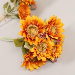 Decorative Flowers & Wreaths Realistic Faux Sunflower Bouquet For Autumn Travelling Outdoor Activity Picture Taking Sunflowers Good Luck Bri