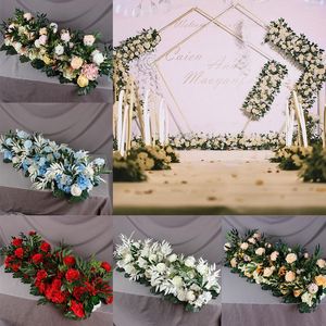 Ghirlande di fiori decorativi 1PC Row Arch Arrangement Stage Road Lead 50cm Wall Artificial Flower Decoration Floral Wedding Scene Layout Par