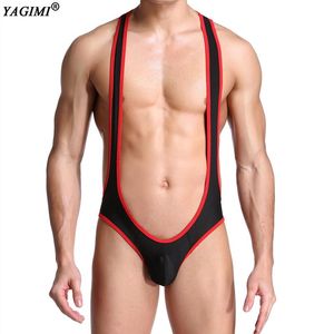 Underpants yagimi gay sexy underwear Mens Bodysuit Jockstrap Bodywear Wrestling Singlet Leotard Jumpsuits Suspender Teddies