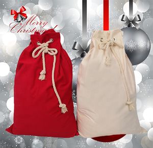 Wesołych Świąt Santa Sack Solid Color Slostring Torba do przechowywania Pościel Xmas Candy Prezent Torby Wystrój Domu Festiwalu