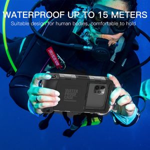 جراب غوص عالمي 50 قدم 15 متر مقاوم للماء للسباحة تحت الماء التصوير الفوتوغرافي تحت الماء حقيبة غوص من 4.7 - 6.9 بوصة معظم هواتف Samsung iPhone Huawei XiaoMi MOTO LG