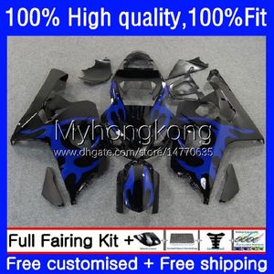 Molde de injeção corporal para Suzuki GSXR-750 GSXR600 GSX-R750 750cc Chamas azuis 2004 2005 20NO.74 GSXR 750 600 CC K4 GSX-R600 04-05 GSXR750 GSXR-600 600CC 04 05 Kit de Feira do OEM