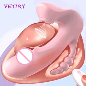 Clitoral Sucking Vibrator Anal Stimulator 3 IN 1 Wearable Dildo Rotation Beads Vagina G-spot Massage sexy Toys for Women