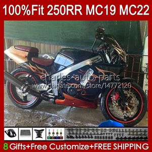 Тело для впрыска для Honda CBR250RR MC19 1988-1989 CBR 250 RR CC 250R 250RR 88 89 112HC.129 CBR250 RR CC 1988 1989 CBR CBR 250CC 88-89 OEM Обтекивает комплект Оранжевые пламена