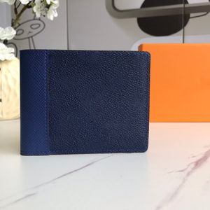 Herren-Geldbörse, Herren-Leder, mit Geldbörsen für Herren und Geldbörse, Herren-Brieftasche, mit orangefarbenem Box-Staubbeutel