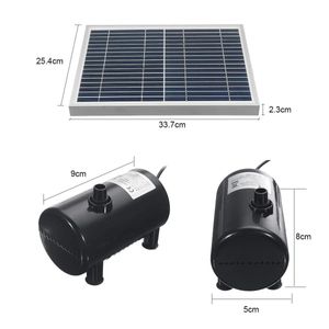 Solpanelsdriven borstlös vattenfontänpump för damm trädgård utomhus dränkbar kit genererar elektricitet genom styrenhet för att driva pumpen.