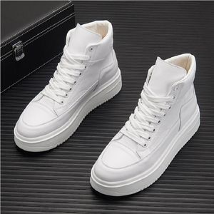 Men Party Wedding Shoes Spring Autumn Punk Style Rivets Trend Ankle Boots Male Leather High Top Hip Hop Sneakers white Black da04