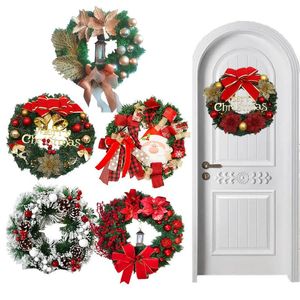 Decorative Flowers & Wreaths Wreath Decorations Christmas 25/30/28cm Red Champagne Gold Halloween Festival For Window Door Wall Home Ornamen