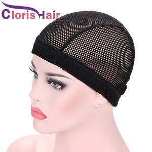 Big Hole Wig Caps For Making Wigs Stretchy Soft Crochet Dome Mesh Cap With Elastic Band Hairnets 5pcs/lot Free Size 19-25inch