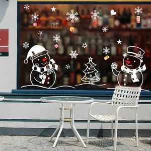 Wall Stickers Christmas Removable Snowman Decor Window Decal Home