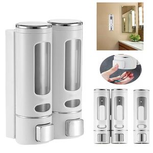 Liquid Soap Dispenser Single/Double 400ml Wall-mount Shower Bath Shampoo Container Bathroom Washroom Accessories