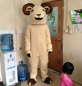 Adult Size Gold Sheep Mascot Costumes Halloween Fancy Party Dress Cartoon Character Carnival Xmas Easter Advertising Birthday Party Costume Outfit