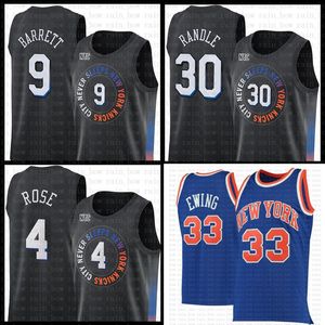 Julius 30 Randle RJ 9 Barrett Derrick 4 Rose Jersey Patrick 33 Ewing Basketball Jerseys