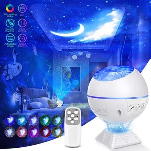Sky Moon Lights Star Projector Light Ocean Galaxy Projection Lamp Bedroom Night Light with Remote Control for Kids Baby Gifts Y0910