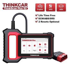 Кодовые считыватели Сканирования Инструменты ThinkCar Thinkscan Plus Plus S7 OBD2 Professional Scanner Диагностический инструмент 28 Сброс бесплатного обновления автомобиля читатель автомобилей AUTO Engine A