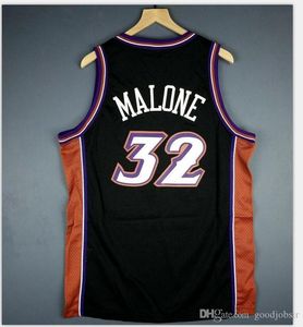 Özel Erkekler Gençlik Kadınlar Vintage Karl Malone Vintage College Basketbol Forması Beden S-4XL VEYA özel herhangi bir isim veya numara forması