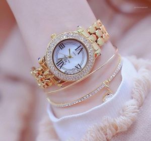 Armbandsur Diamant Watch For Women Quartz Ladies Luxury Rhinestone Armband Armbandsur Kvinna Montre Femme Vattentät