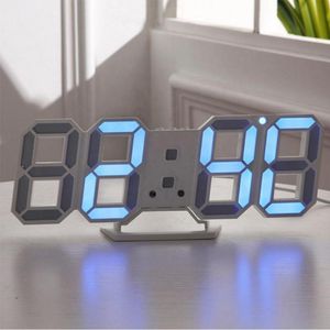 Masa masası saatleri ev dekorasyon modern gece ışık diy dijital alarm 3D LED duvar saati yatak odası elektronik hediyeler