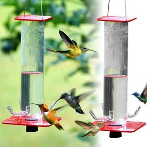 Wholesale red hummingbird feeder for sale - Group buy Other Bird Supplies Peter s Hummingbird Feeder For Outdoors With Feeding Ports Hanging Bright Red Transparent Tube Easy To Clean INTE99