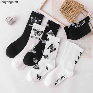 Cartoon Socken Nette Schleife Druck Weiß Schwarz Calcetines Lustige Herbst Harajuku Mode Frauen Skarpetki Damskie Frau Chaussette Femmegevu