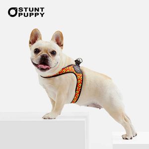 スタントパピーの簡単快適な媒体と小さな犬のハーネスファッションプリントパターンアボカドペット猫犬一般的なハーネス供給210712