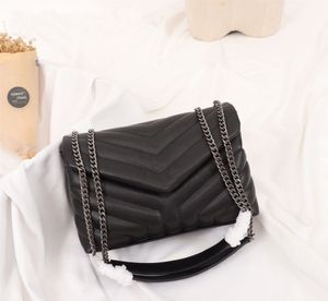 Hots rea Lyx designer handväska handväska väska LOULOU formad söm läder dam metall kedja axelväska handväskor högkvalitativ klaff messenger bags gratis frakt