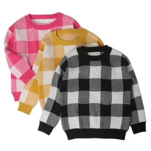 Siatka dla dzieci Baby Boys Sweter Jesień Zima Dziewczyny Dzieci Casual Odzież 1 -6 Rok 210429