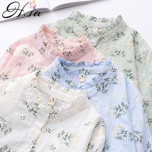 HSA Spring Floral Blusa e colletto alla coreana Camicie rosa stile giapponese Piccoli fiori Casual Ladies Top Donna Blusas 210417