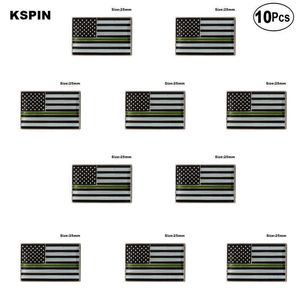 USA-Polizei-grüne Anstecknadel, Flaggenabzeichen, Brosche, Anstecknadeln, Abzeichen, 10 Stück