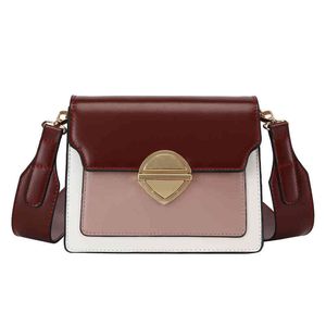 Neweat العصرية التباين اللون بو الجلود حقيبة crossbody المرأة Handbagszld8