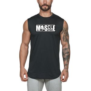 MuscleGuys Bodybuilding Tank Top Men Tight Gym Kläder Fitness Tanktop Singlet Compression Ärmlös Tröja Träning Vest 210421