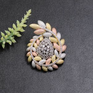 Vanifin Fashion Jewelry Panicle Spiral Flower Brooch Pendant Dual Use for Engagement Daily Micro Paved Zircon Popular Gifts